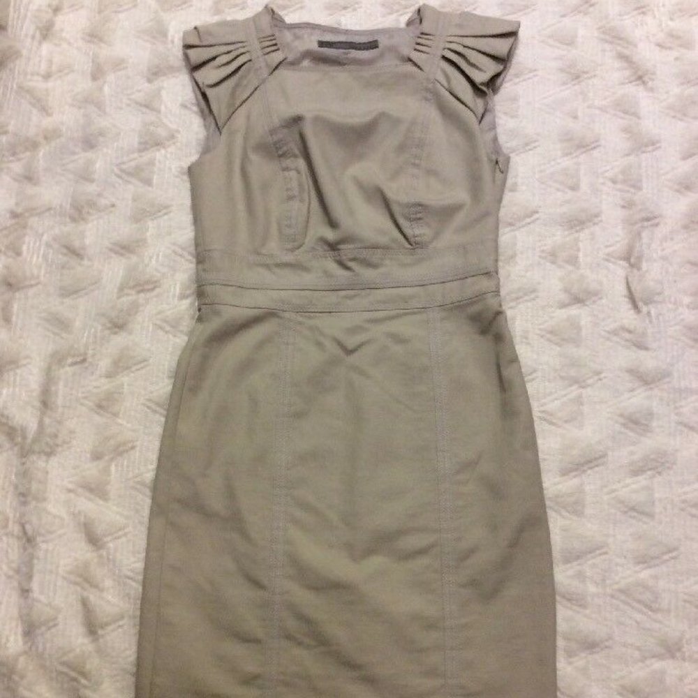 Zara Basic Women's Khaki Sheath Dress Seamed Small